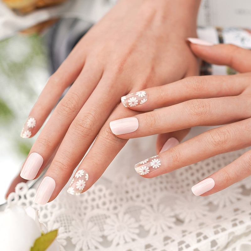Semi-Cured Gel Nail Wraps - Soft Daisy