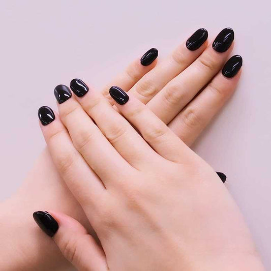 Thistle Semi-Cured Gel Nail Wraps Black Solid Color
