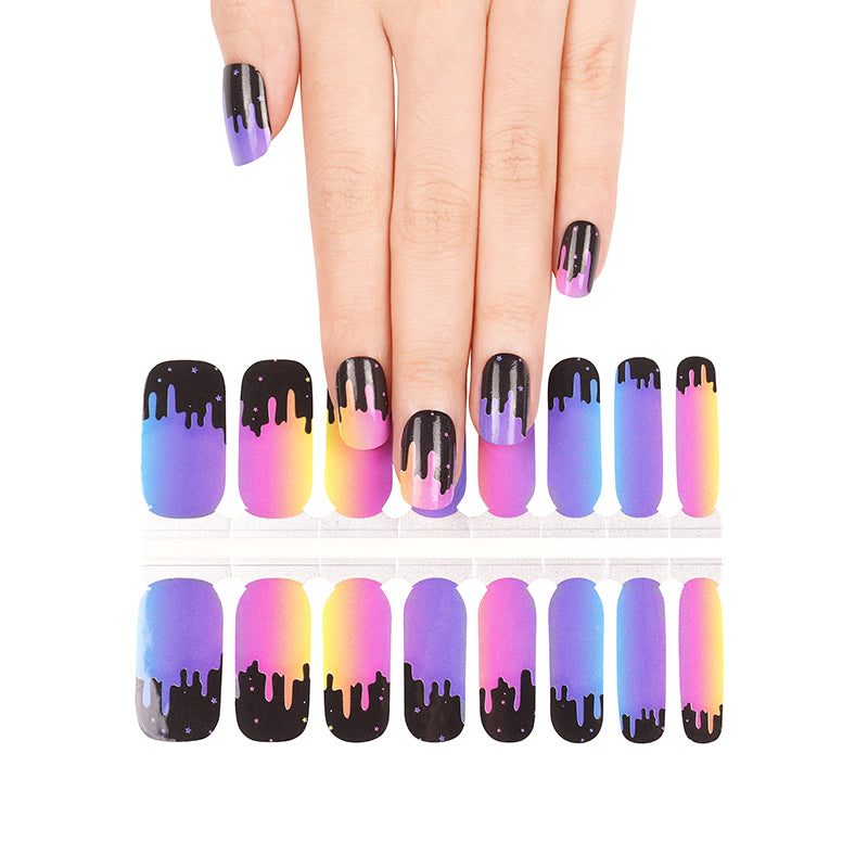 White Smoke Colorful Ombre Black Slime Stars Yellow Pink Purple