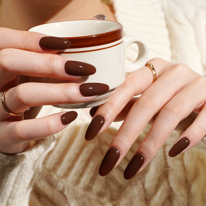 Semi-Cured Gel Nail Wraps - Brown Solid