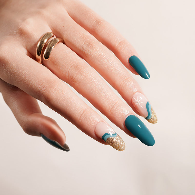 Semi-Cured Gel Nail Wraps - Emerald Drift