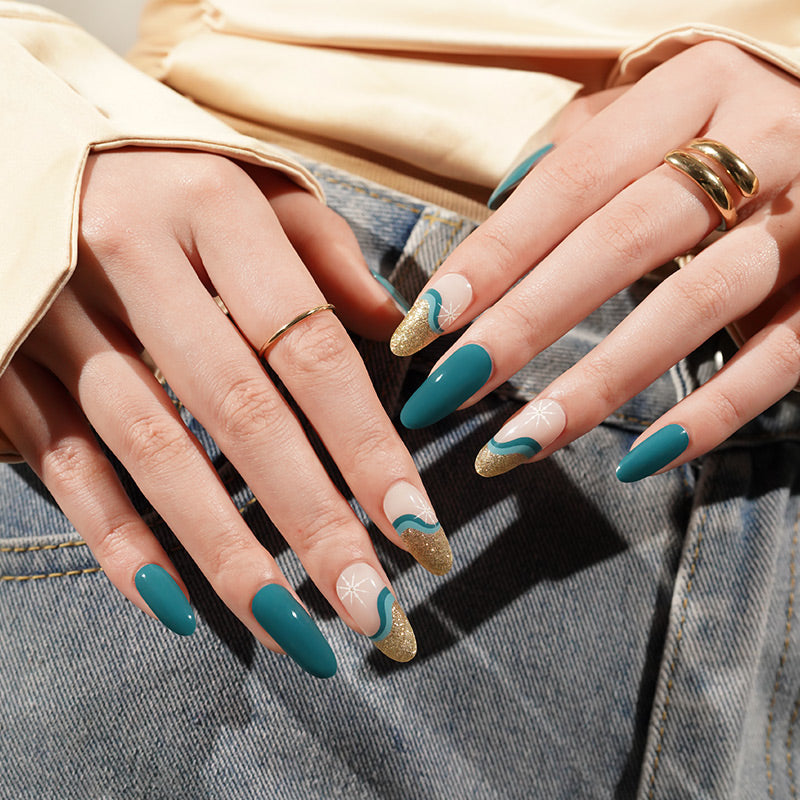 Semi-Cured Gel Nail Wraps - Emerald Drift