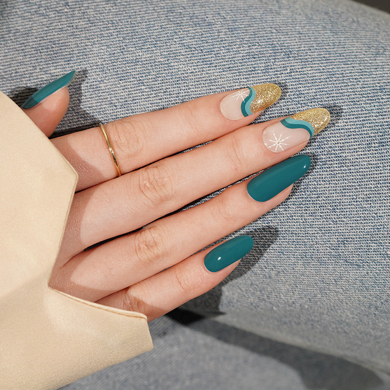 Semi-Cured Gel Nail Wraps - Emerald Drift