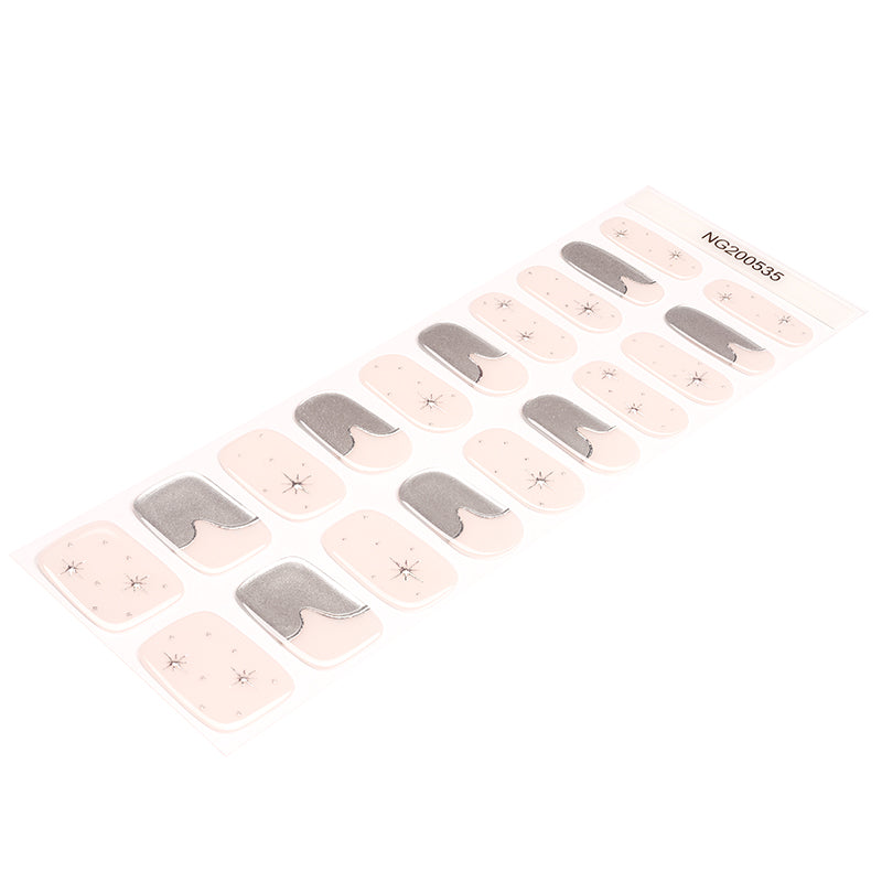 Semi-Cured Gel Nail Wraps - Silver Veil