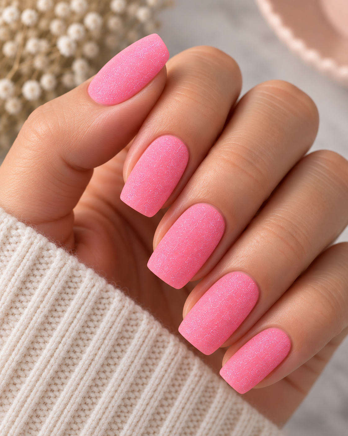Hot Pink Glitter Solid
