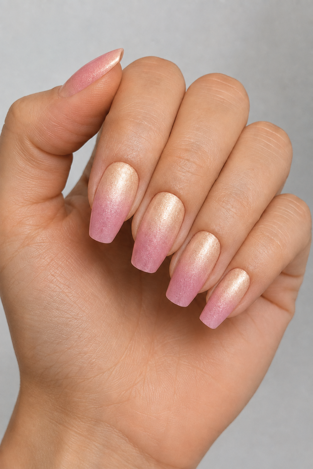 Couleur unie dégradé orange et rose avec un léger miroitement