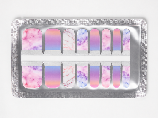 Adult Toe Nails/Kids Finger Nail Wraps - Pastel Marble