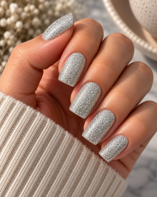 Solide Gris Argent Paillettes