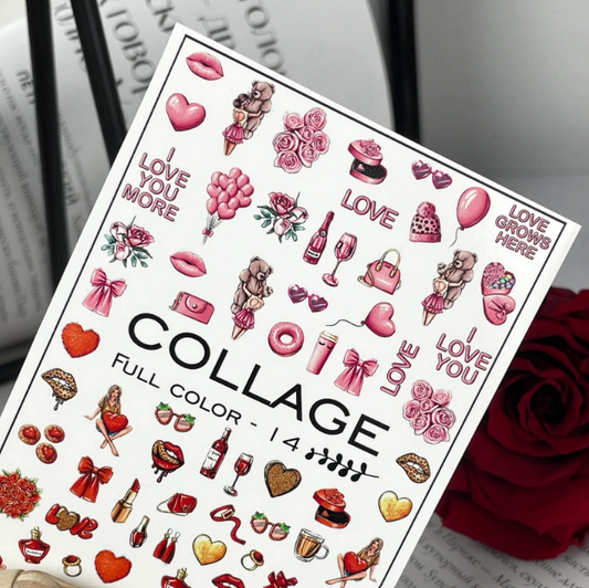 White Smoke Red Pink Hearts Lips Perfume Roses Waterslide Nail Decals