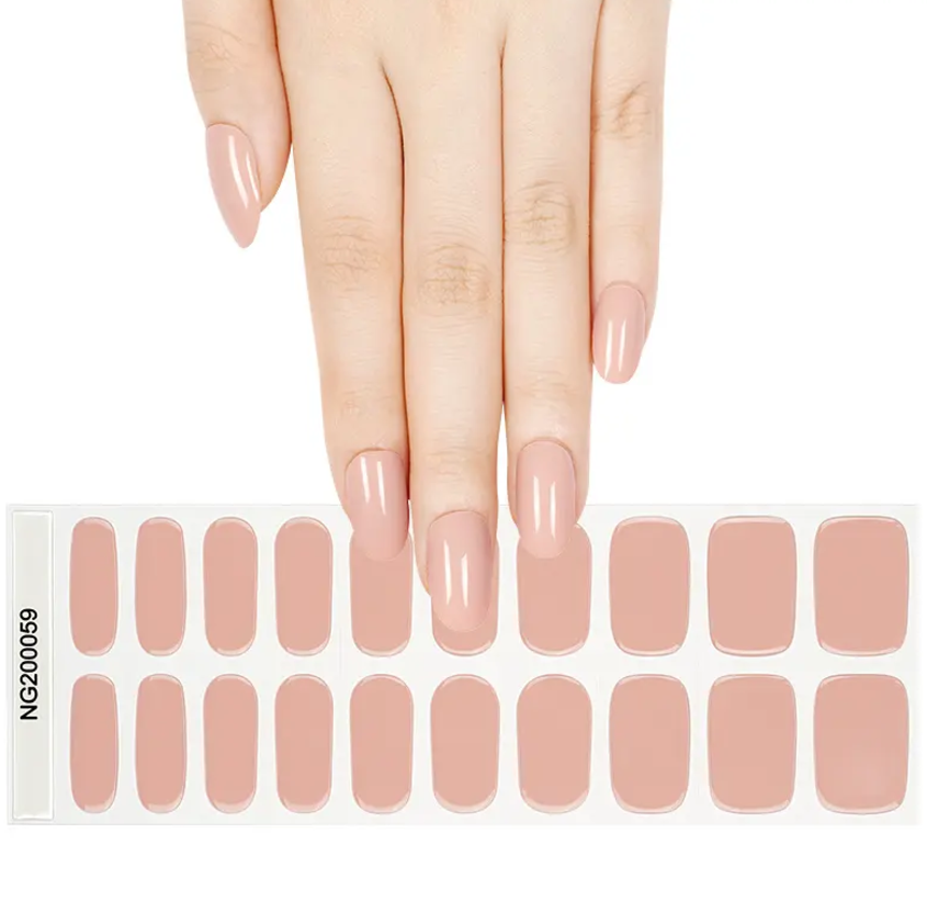 White Smoke Semi-Cured Gel Nail Wraps Beige Nude Solid