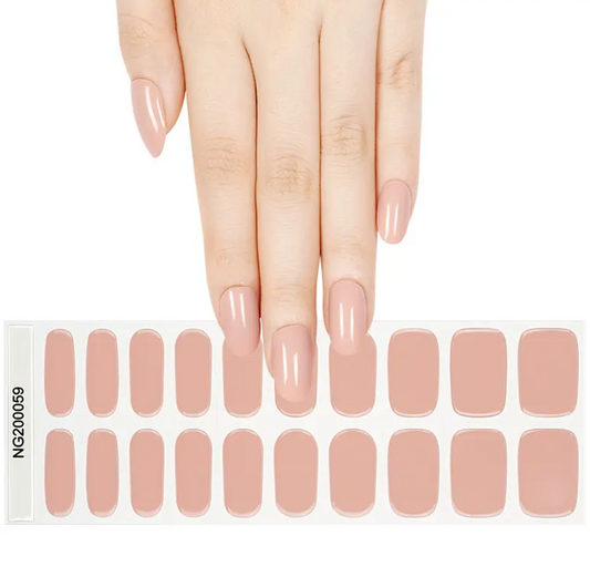 White Smoke Semi-Cured Gel Nail Wraps Beige Nude Solid