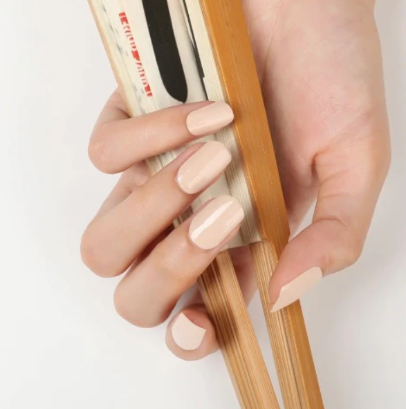 Lavender Semi-Cured Gel Nail Wraps Beige Solid