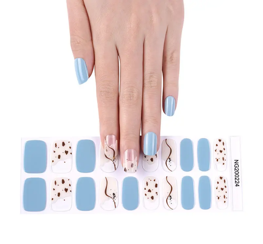 White Smoke Semi-Cured Gel Nail Wraps  Iced Latte Skies