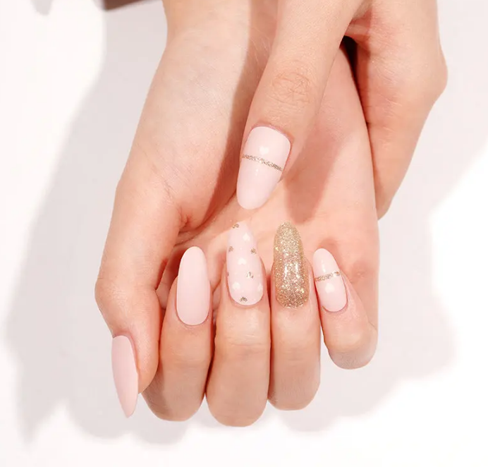 Misty Rose Semi-Cured Gel Nail Wraps Heart of Gold