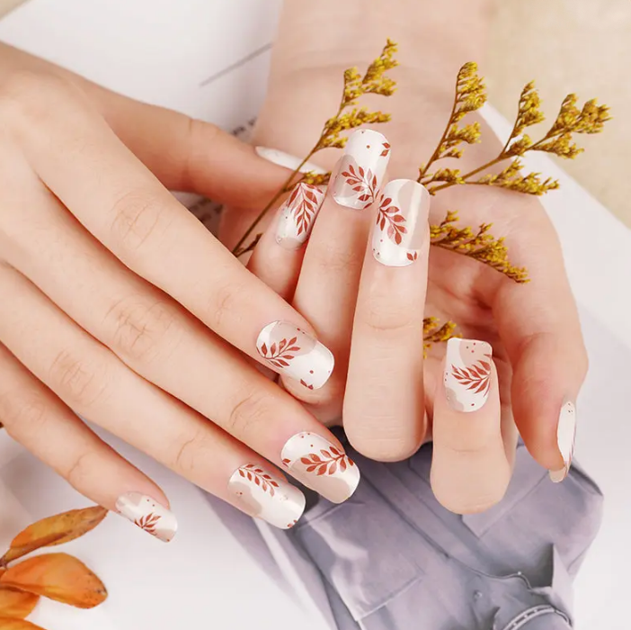 Wheat Semi-Cured Gel Nail Wraps Leaf Me Be