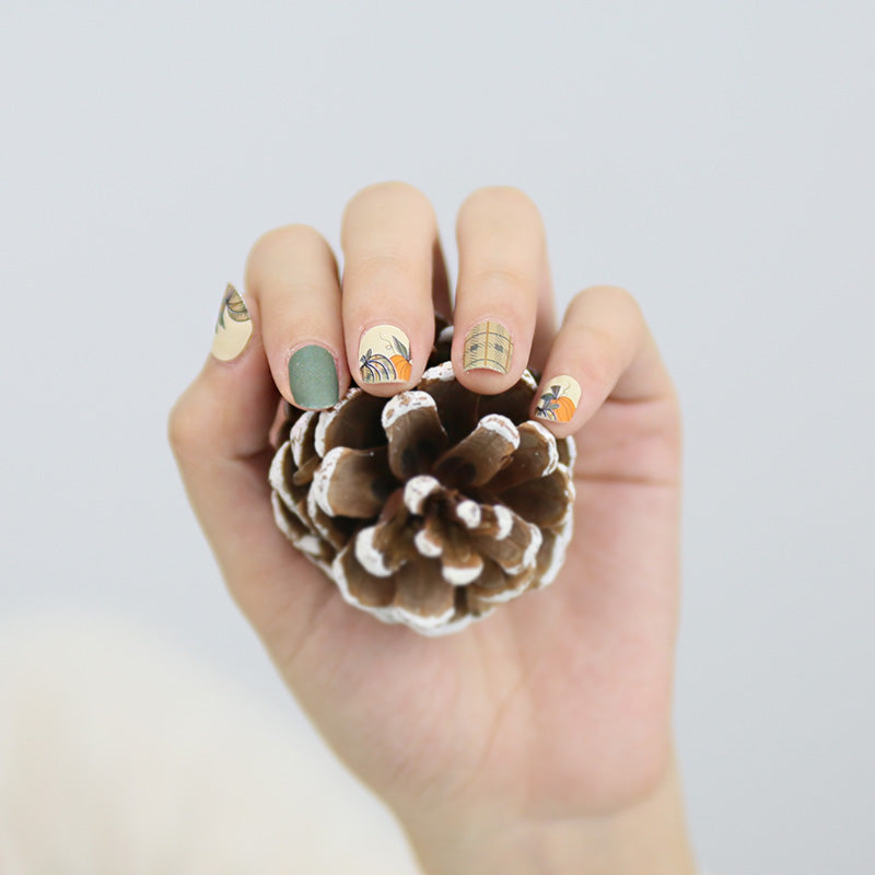 Light Gray Pumpkin Spice Plaid