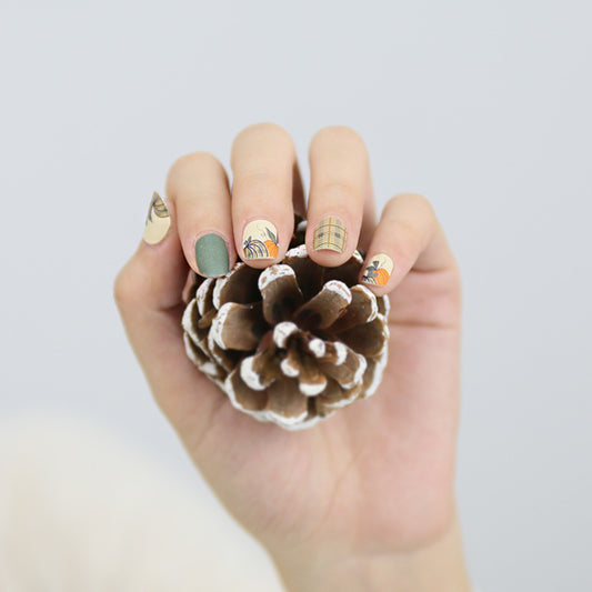 Light Gray Pumpkin Spice Plaid