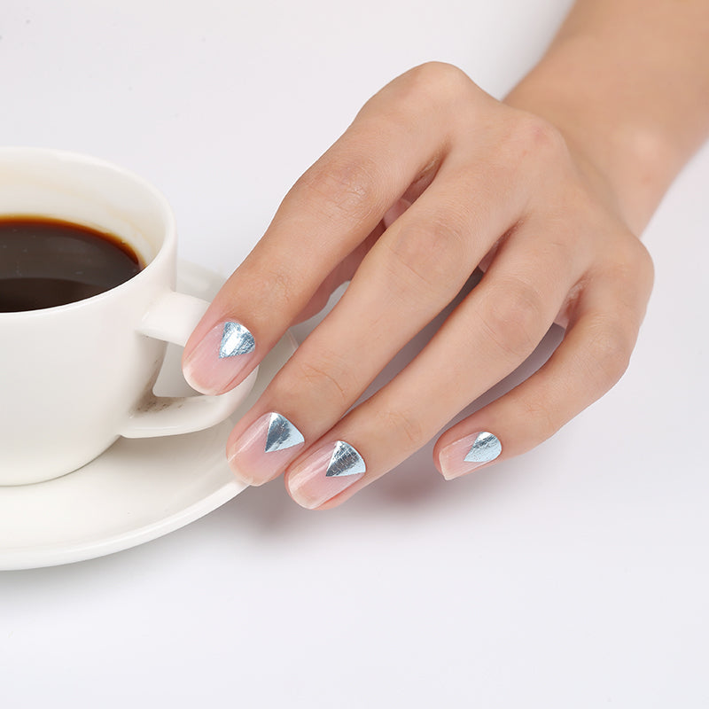 Teal Metallic Foil Triangle Clear Overlay Espace négatif