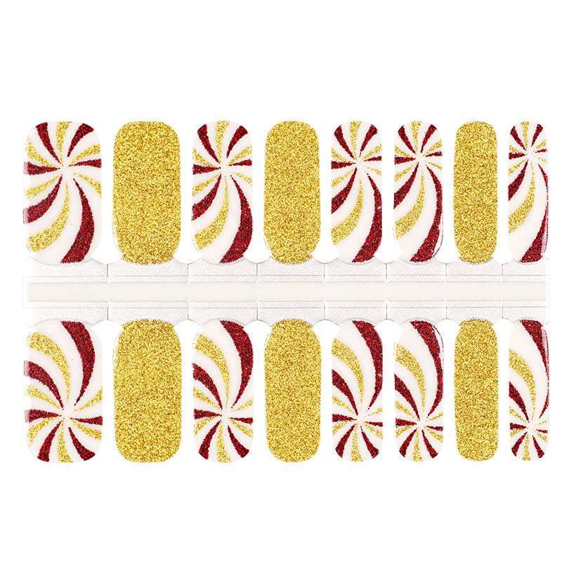 Seashell Red Gold Glitter Candy Swirl