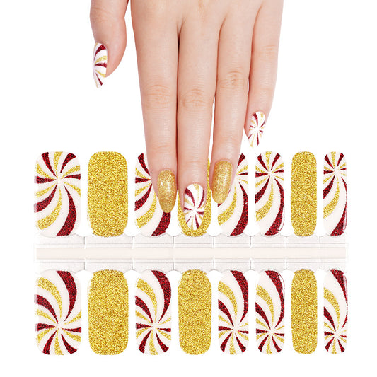 White Smoke Red Gold Glitter Candy Swirl