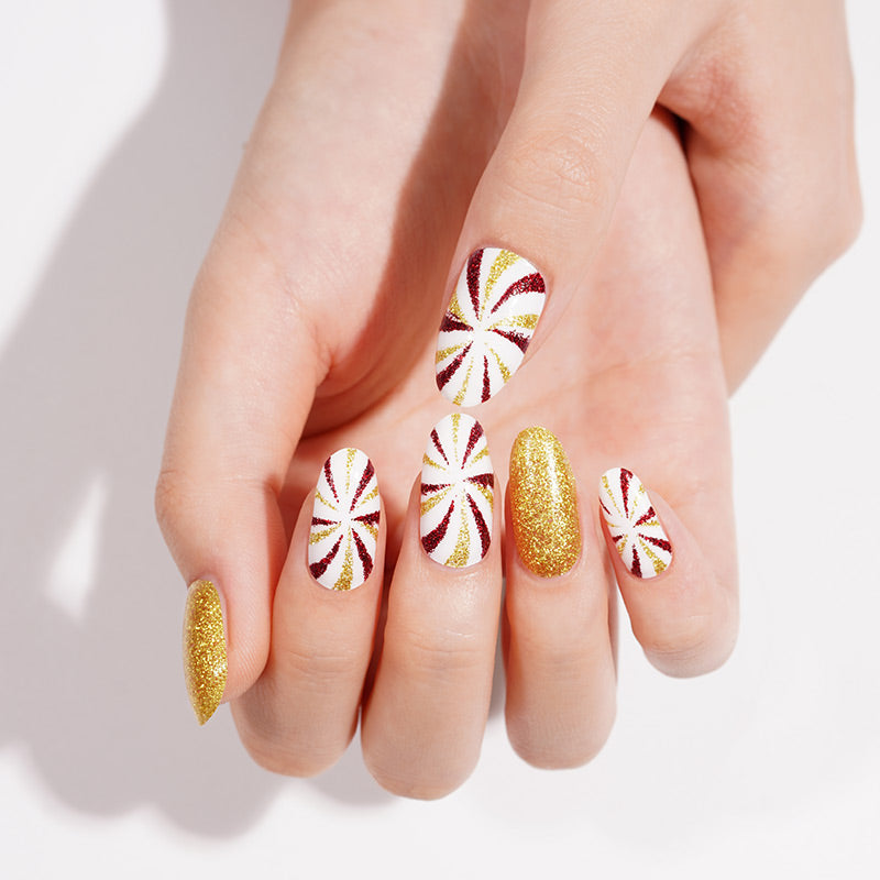 Wheat Red Gold Glitter Candy Swirl