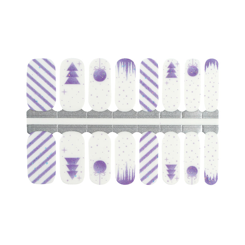 White Smoke Purple White Sequin Christmas Tree Ornaments