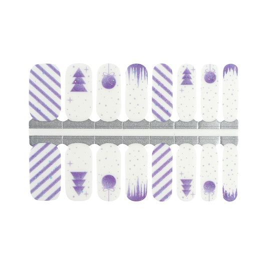 White Smoke Purple White Sequin Christmas Tree Ornaments
