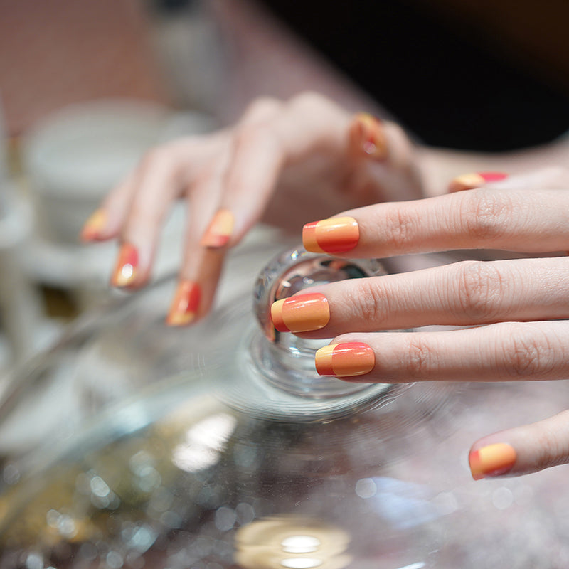 Black Optical Illusion Orange Ombre Gradient