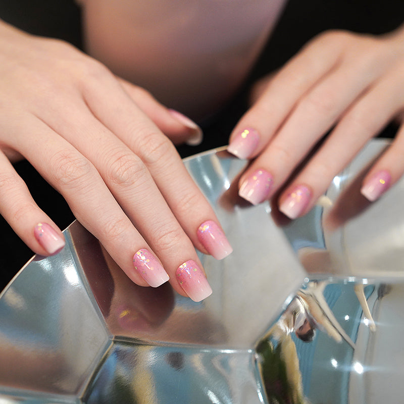 Light Pink Pink to White Ombre Gradient with Sequin