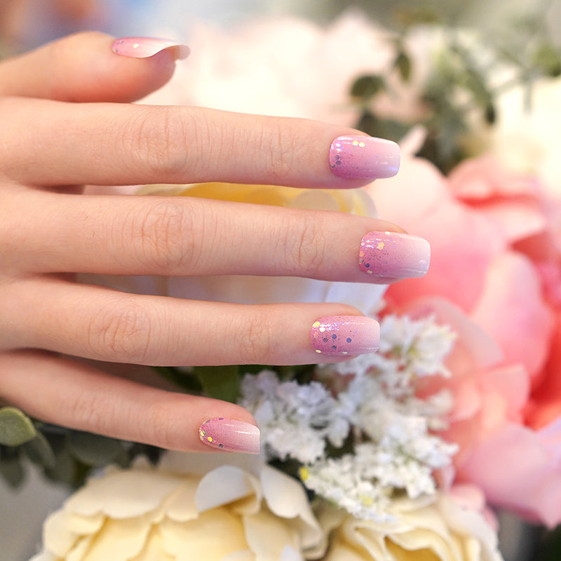 Seashell Pink to White Ombre Gradient with Sequin