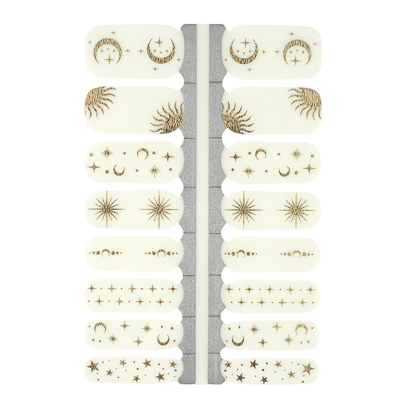 Seashell Mystic Gold Moon Stars and Sun Clear Background