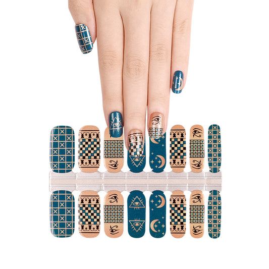 White Smoke Egyptian Style Checkerboard All Seeing Eye Moon