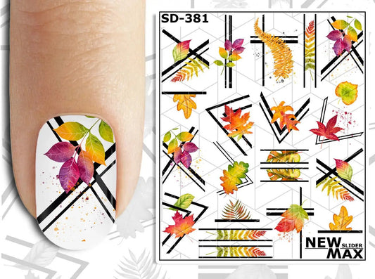 White Smoke Abstract Black Lines with Leaves Fall Autumn