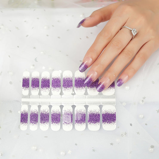 Lavender Purple Glitter French Manicure