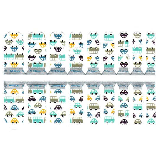 White Smoke Cars and Buses Blue Brown Grey Yellow- Kids