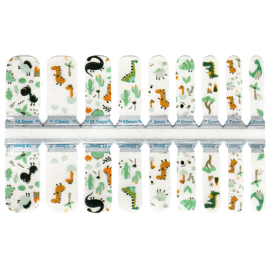 White Smoke Dinos Dinosaurs Transparent with Shimmer Orange Black Green - Kids
