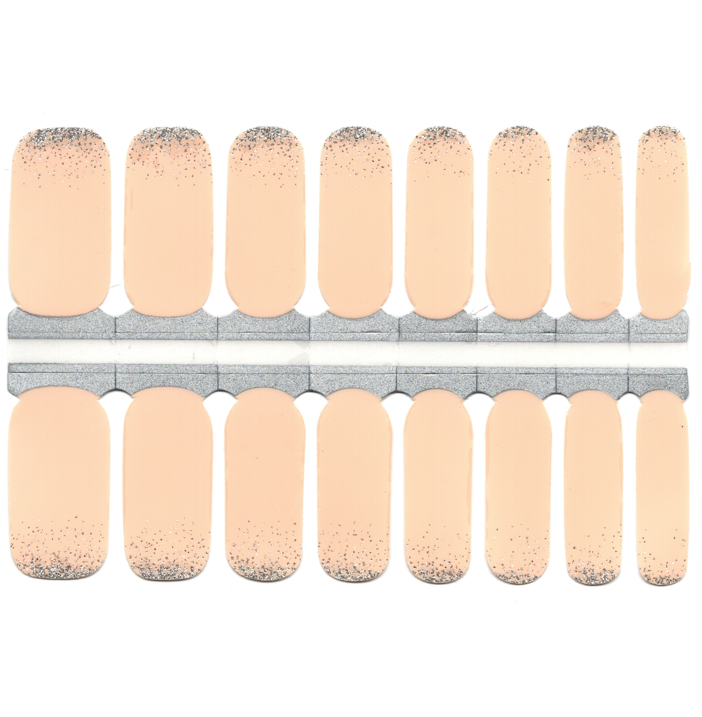 Peach Puff Beige Nude with Silver Glitter
