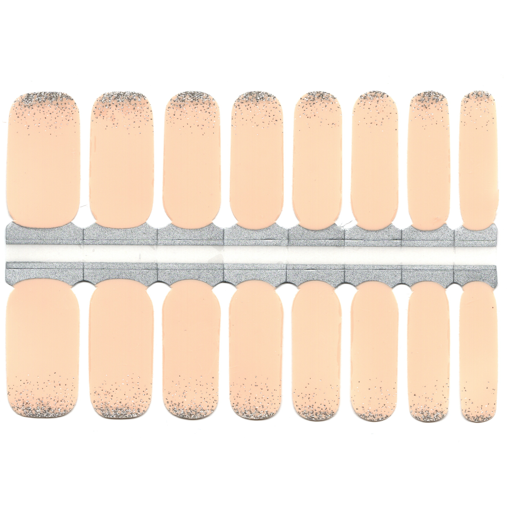 Peach Puff Beige Nude with Silver Glitter