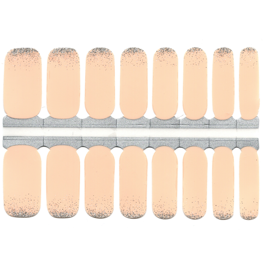 Peach Puff Beige Nude with Silver Glitter