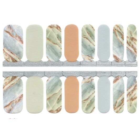 White Smoke Grey Marble Stone Blue with Gold Glitter