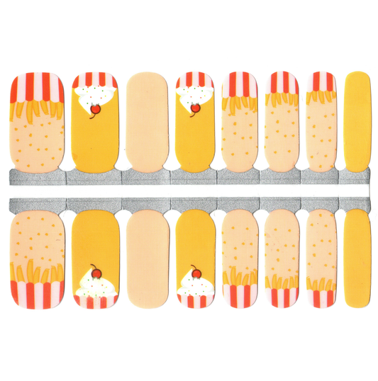 Navajo White Fries, Fast Food, Ice Cream Yellow, Red and White