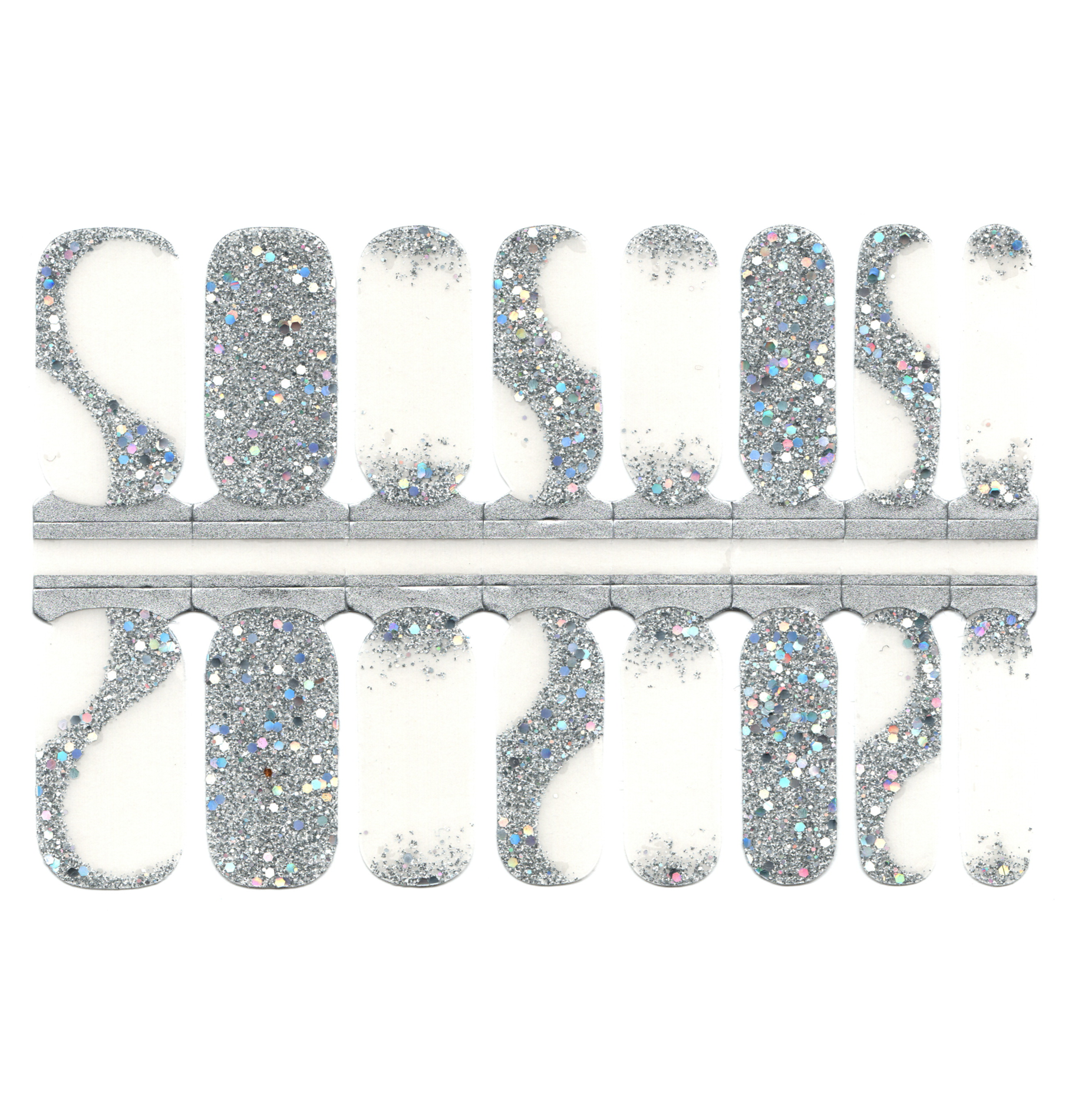 White Smoke Silver Sparkly Sequin Glitter Overlay with Clear Background