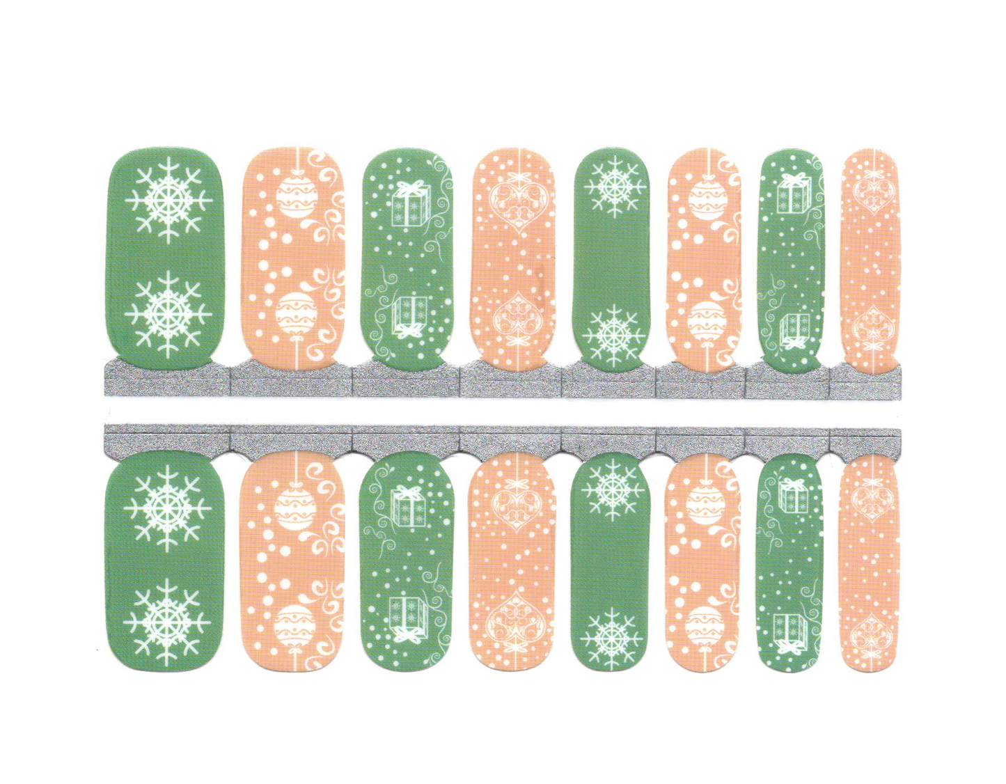 White Smoke Green and Beige, White Christmas Tree Ornaments, Gift Boxes, Snowflakes