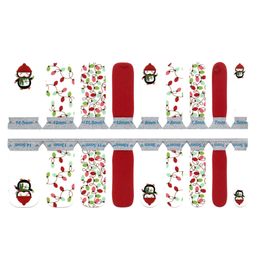 White Smoke Christmas Penguin with Lights, Red and White- Kids