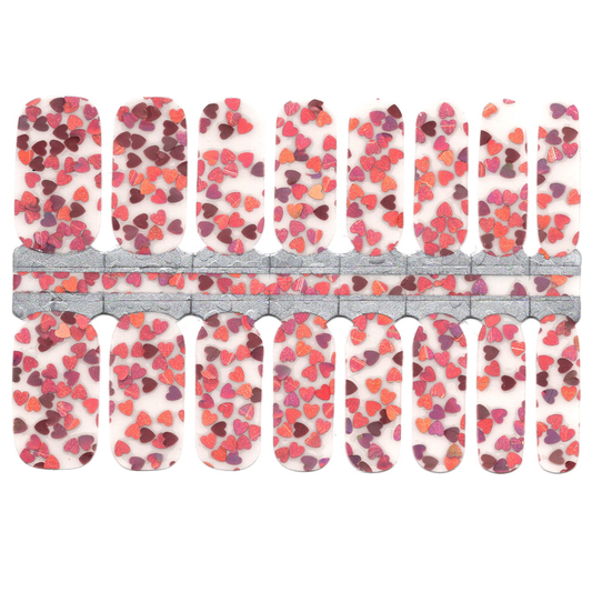 White Smoke Confetti Metallic Hearts with Clear Background Valentine's Day