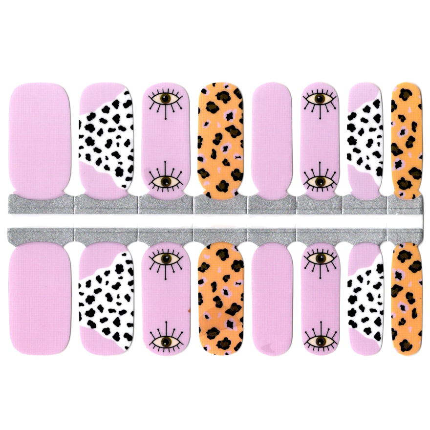 White Smoke Lilac Purple with Animal Print Leopard Spots and All Seeing Eye