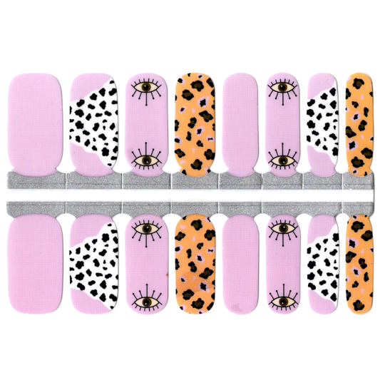 White Smoke Lilac Purple with Animal Print Leopard Spots and All Seeing Eye