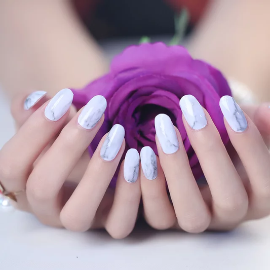 Light Gray White and Grey Marble with Silver Glitter