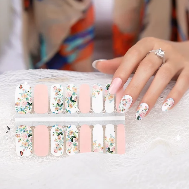 Lavender Baby Pink and White Flowers with Butterflies