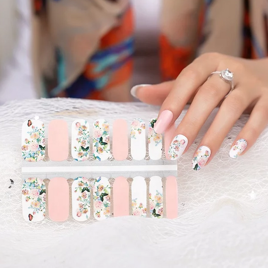 Lavender Baby Pink and White Flowers with Butterflies